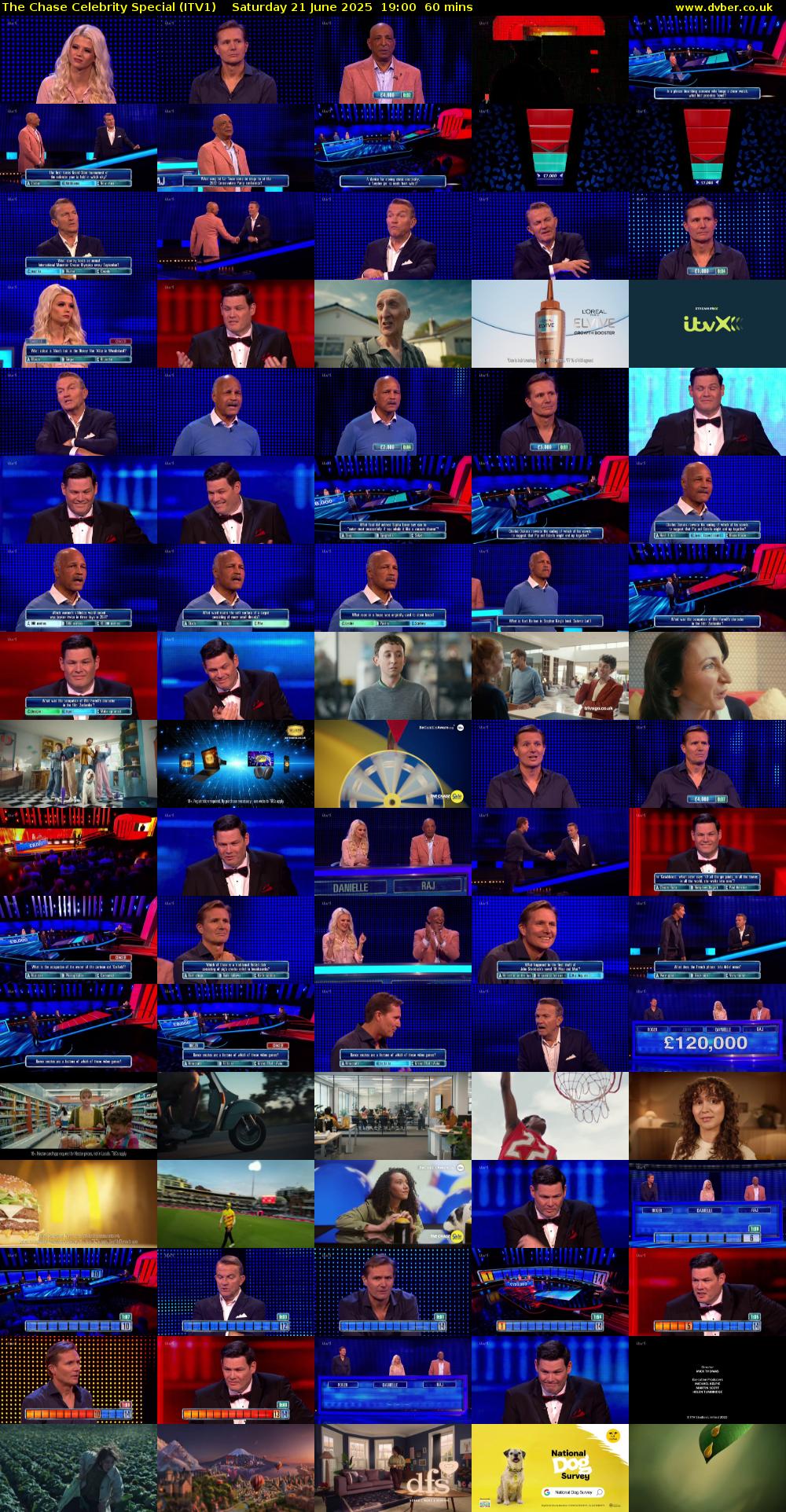The Chase Celebrity Special (ITV1) Saturday 21 June 2025 19:00 - 20:00
