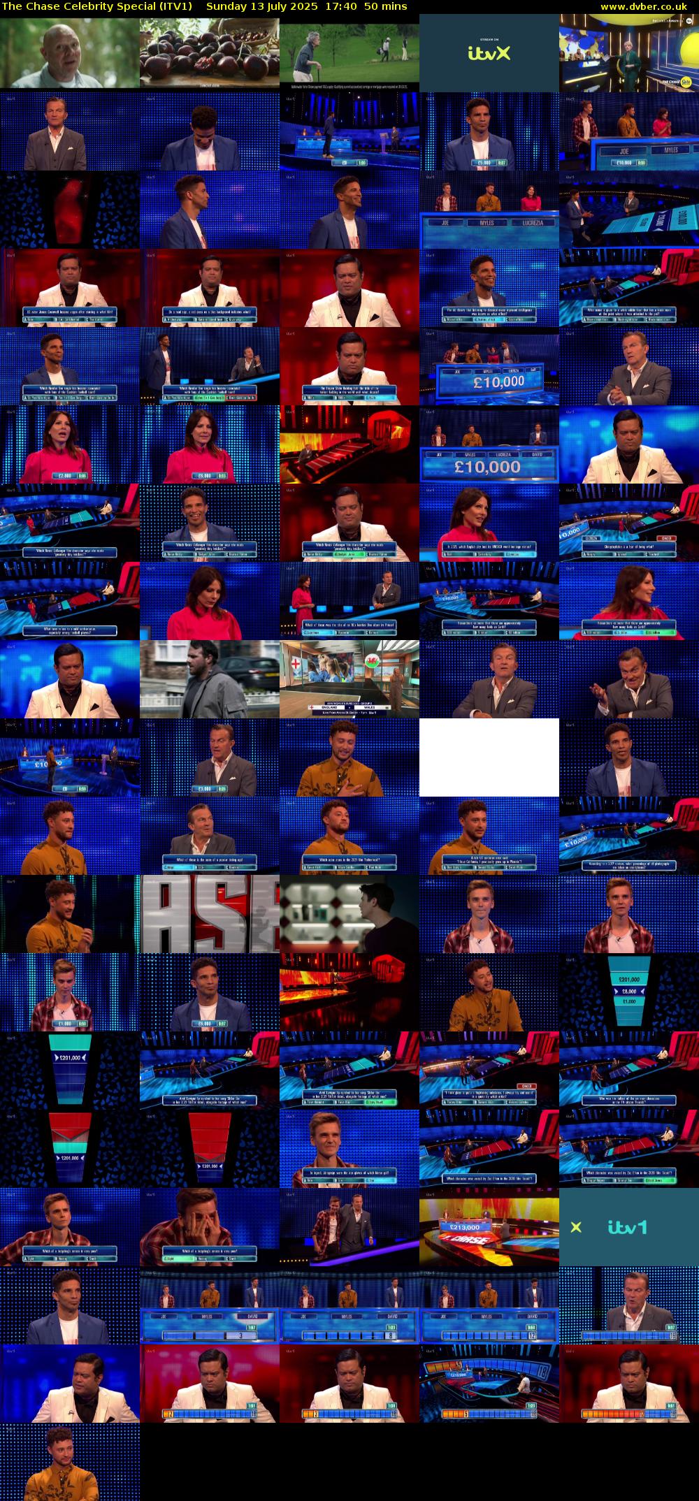 The Chase Celebrity Special (ITV1) Sunday 13 July 2025 17:40 - 18:30