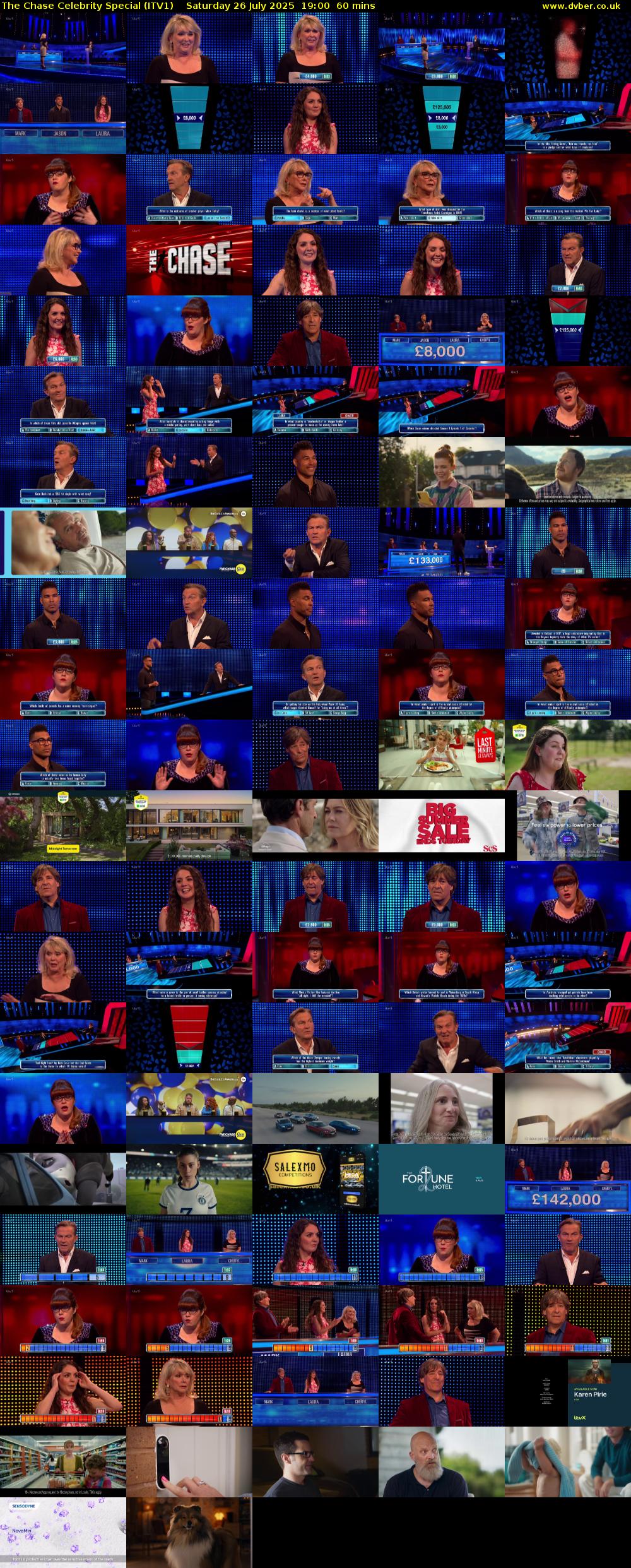 The Chase Celebrity Special (ITV1) Saturday 26 July 2025 19:00 - 20:00