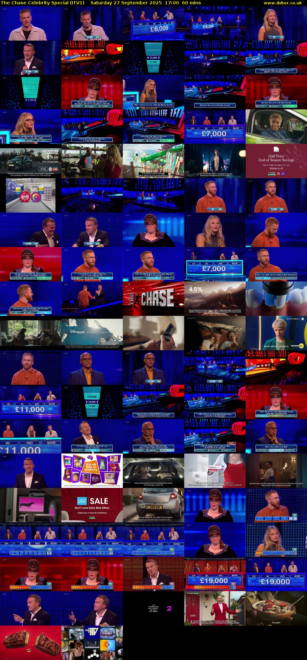 The Chase Celebrity Special (ITV1) Saturday 27 September 2025 17:00 - 18:00