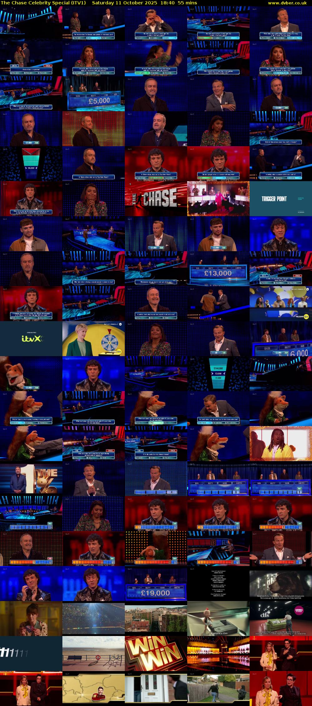 The Chase Celebrity Special (ITV1) Saturday 11 October 2025 18:40 - 19:35