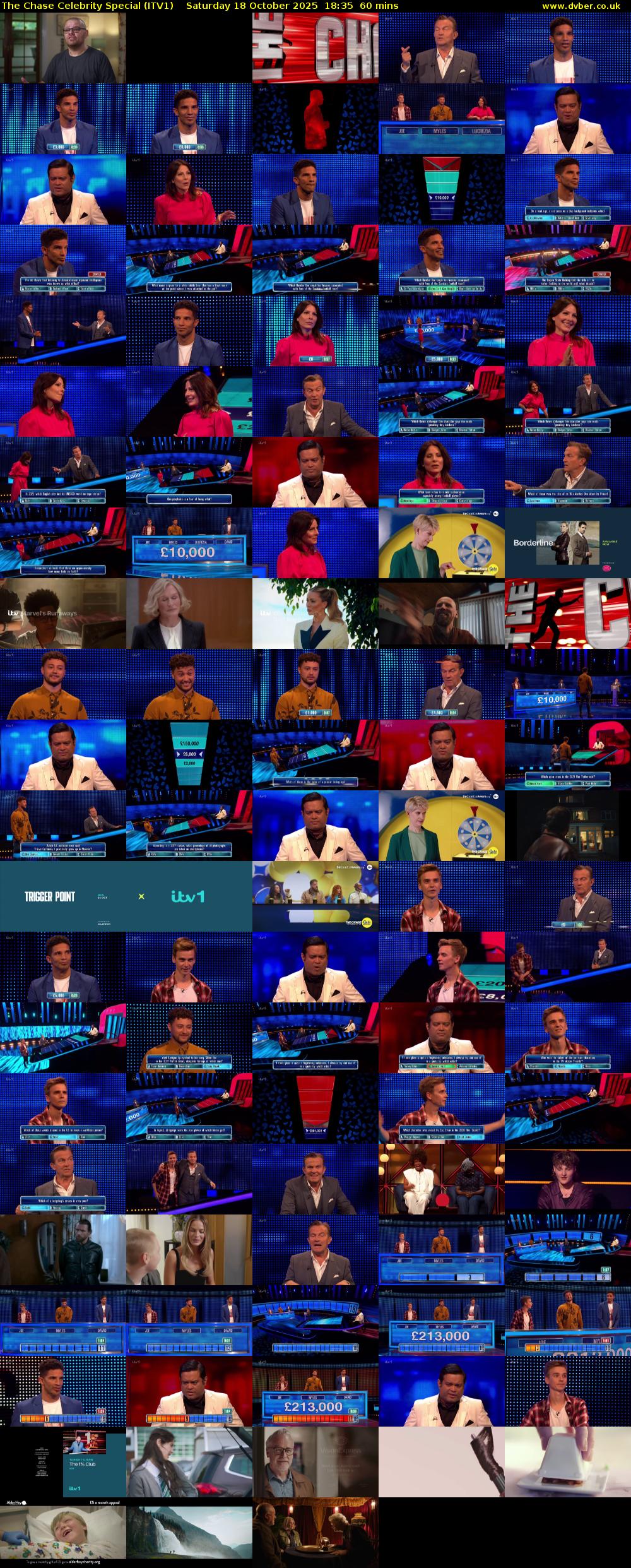 The Chase Celebrity Special (ITV1) Saturday 18 October 2025 18:35 - 19:35