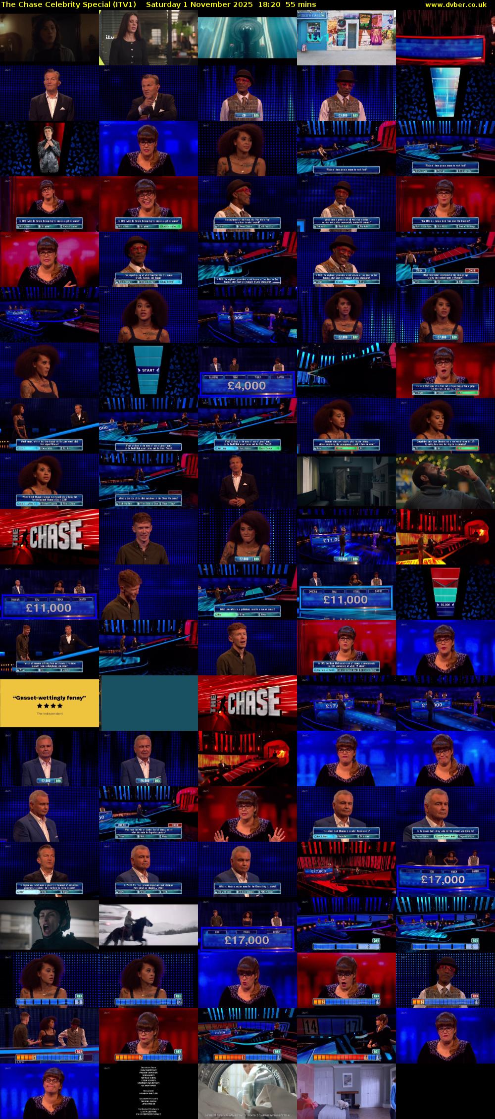 The Chase Celebrity Special (ITV1) Saturday 1 November 2025 18:20 - 19:15
