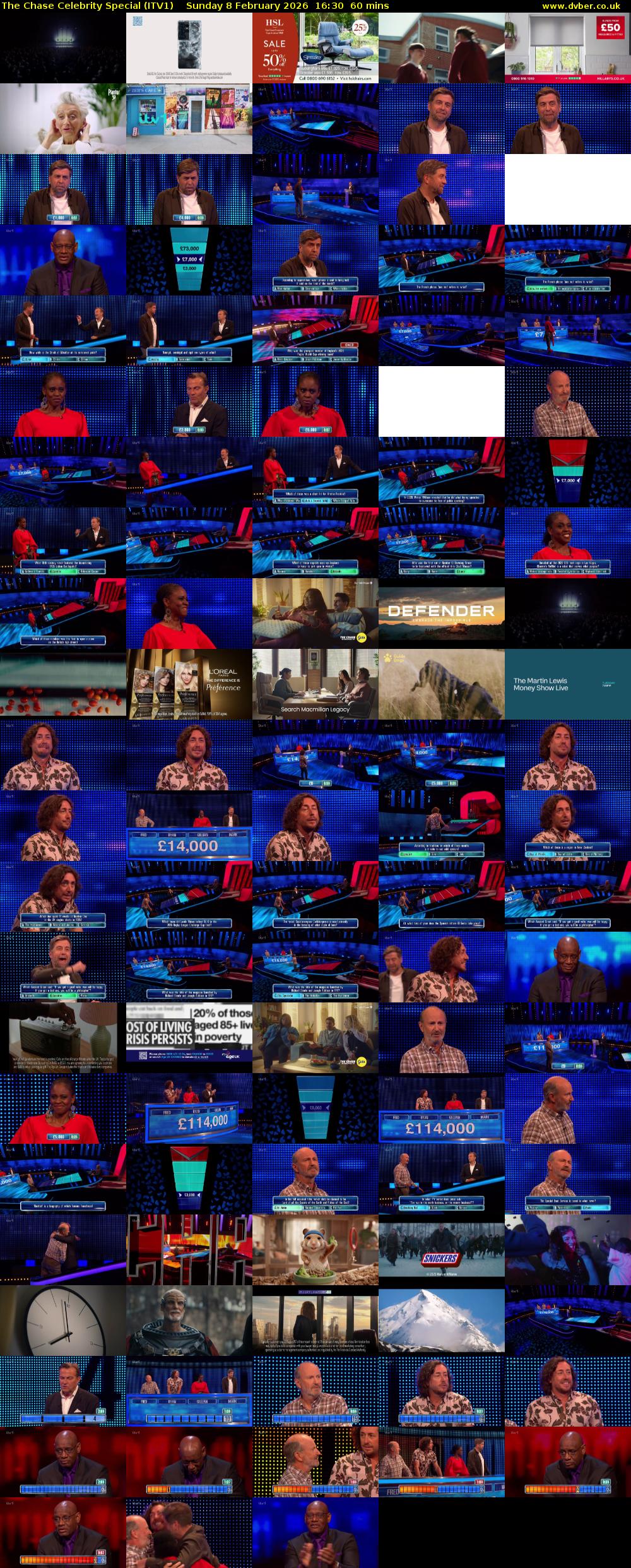 The Chase Celebrity Special (ITV1) Sunday 8 February 2026 16:30 - 17:30