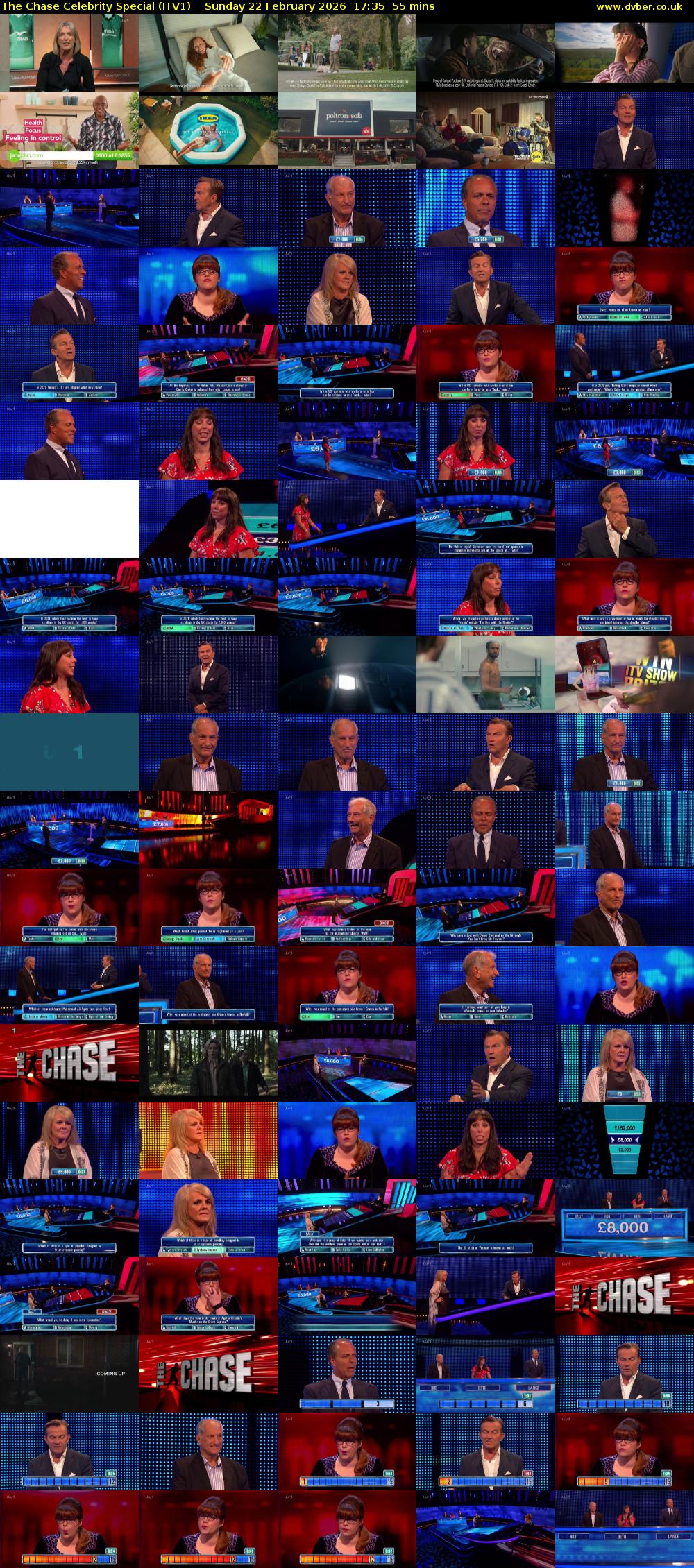 The Chase Celebrity Special (ITV1) Sunday 22 February 2026 17:35 - 18:30