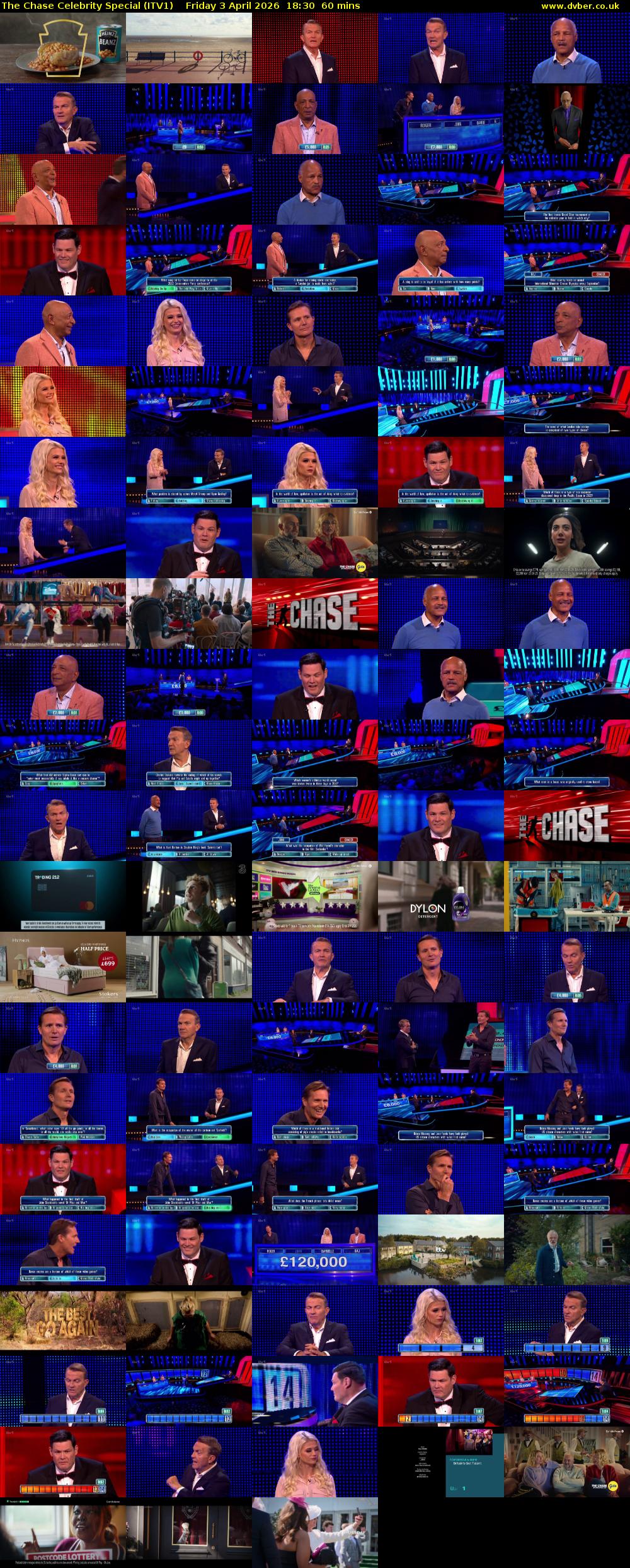 The Chase Celebrity Special (ITV1) Friday 3 April 2026 18:30 - 19:30