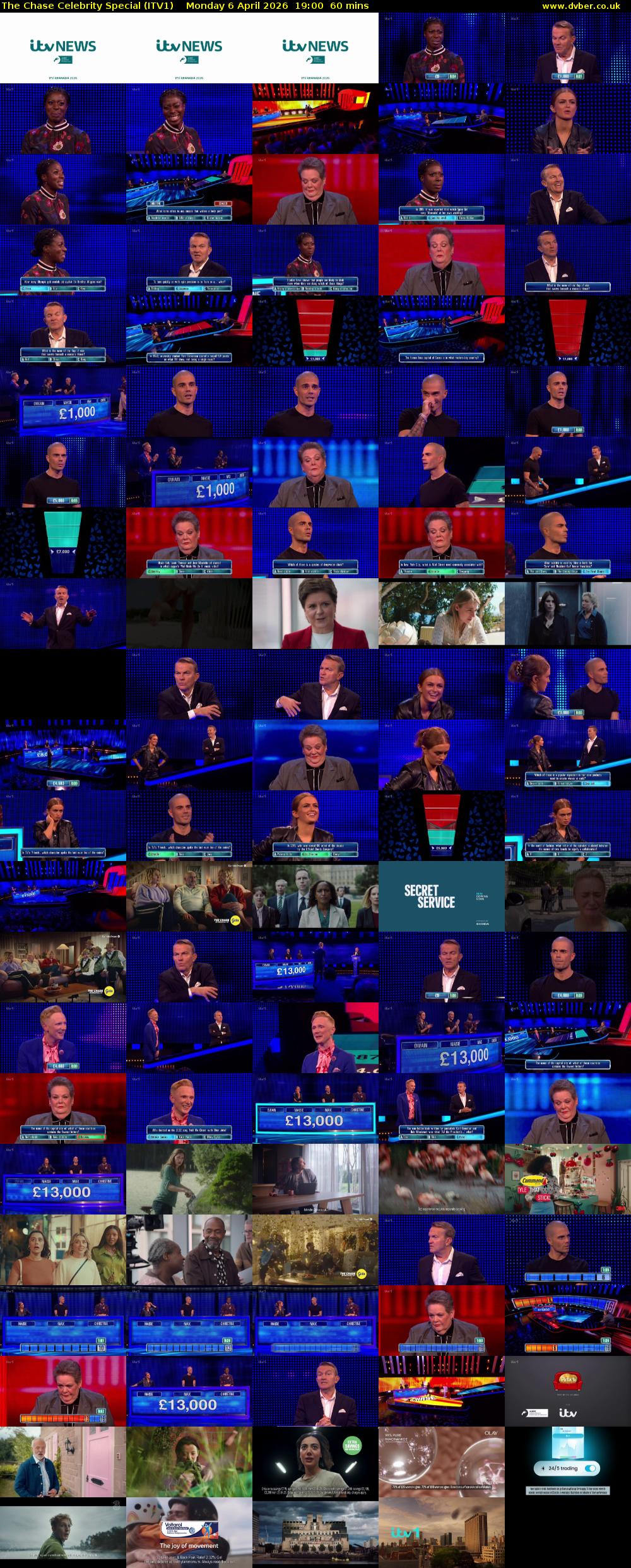The Chase Celebrity Special (ITV1) Monday 6 April 2026 19:00 - 20:00