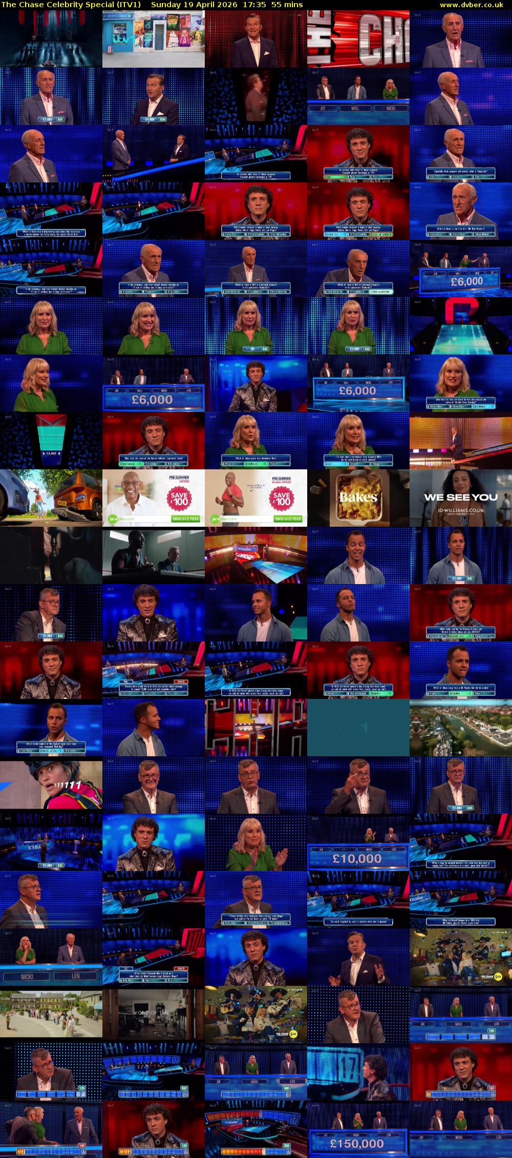The Chase Celebrity Special (ITV1) Sunday 19 April 2026 17:35 - 18:30