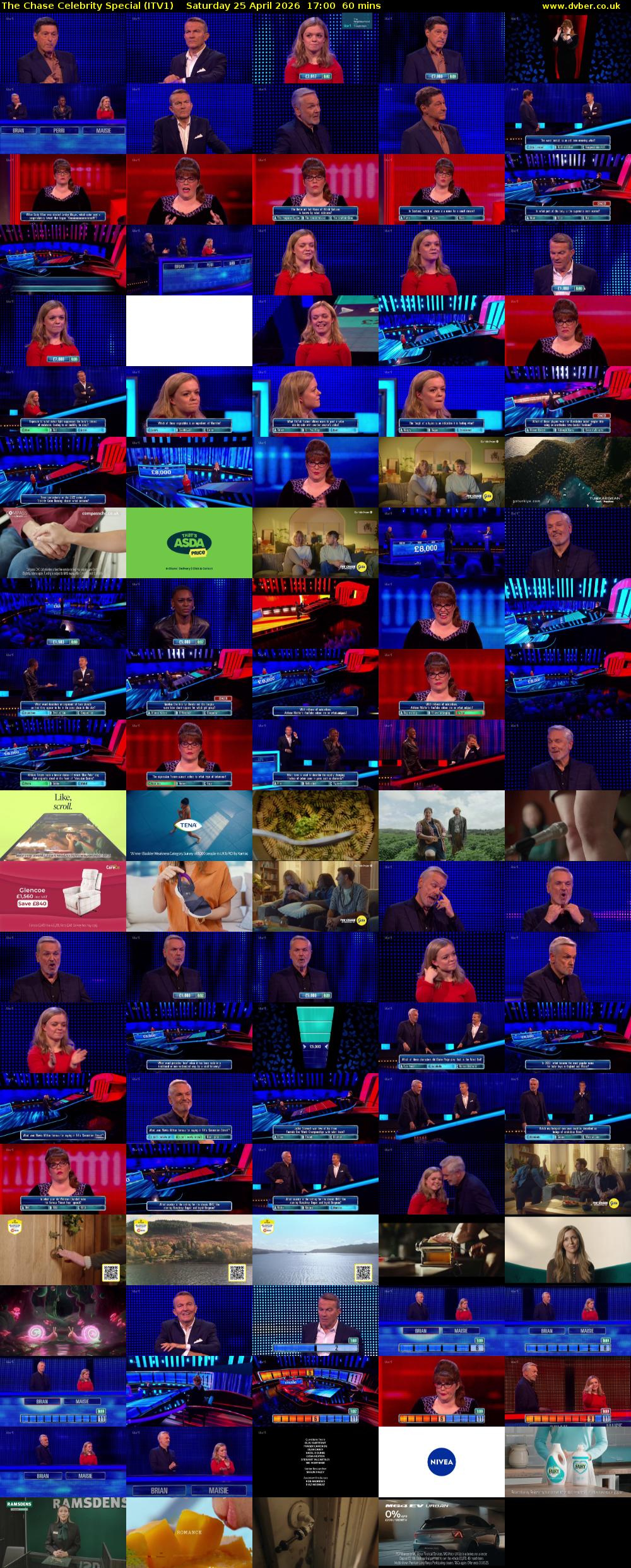 The Chase Celebrity Special (ITV1) Saturday 25 April 2026 17:00 - 18:00