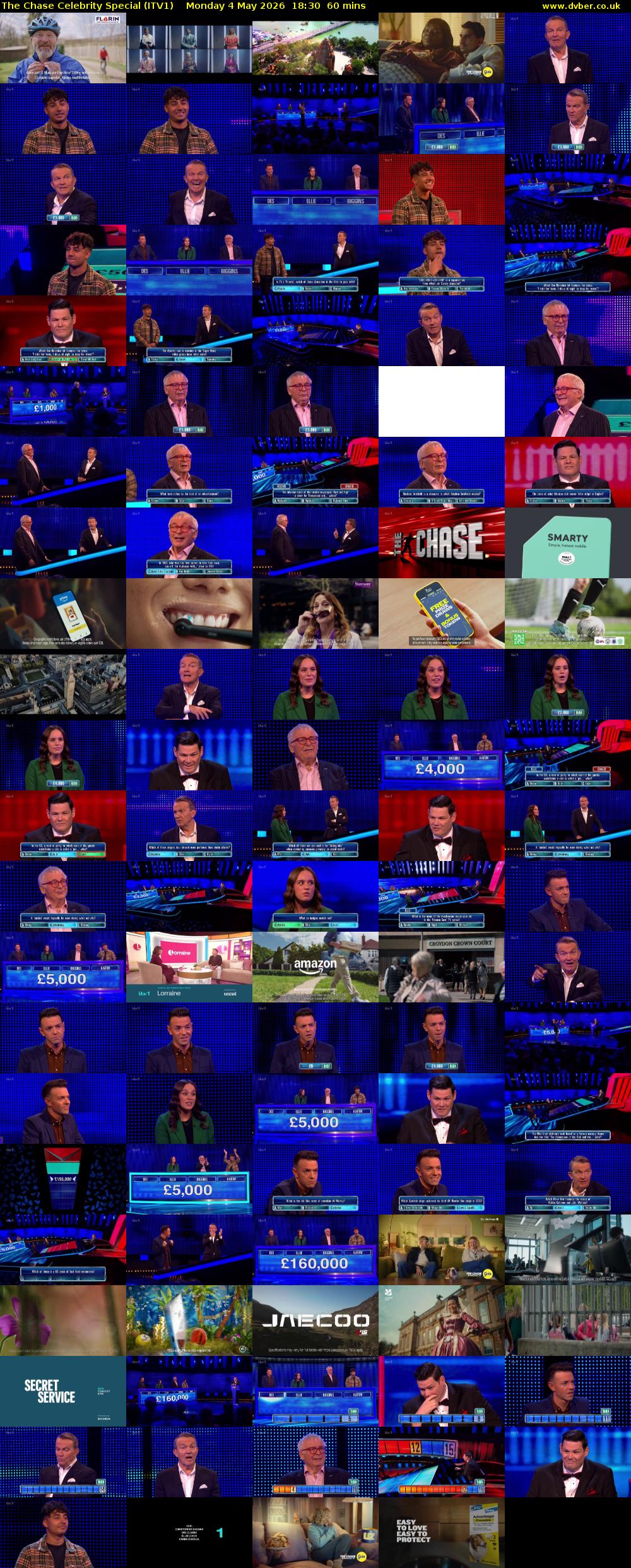 The Chase Celebrity Special (ITV1) Monday 4 May 2026 18:30 - 19:30