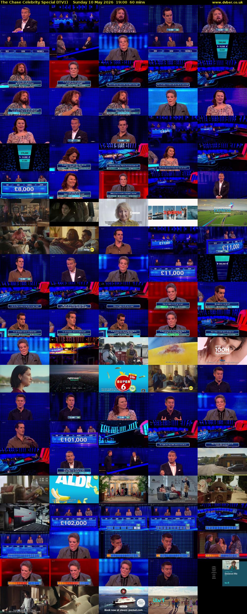 The Chase Celebrity Special (ITV1) Sunday 10 May 2026 19:00 - 20:00