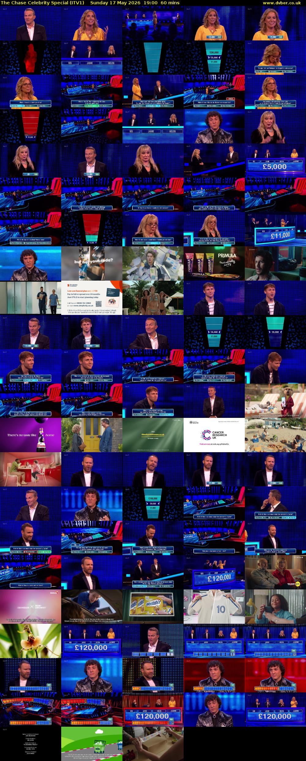 The Chase Celebrity Special (ITV1) Sunday 17 May 2026 19:00 - 20:00