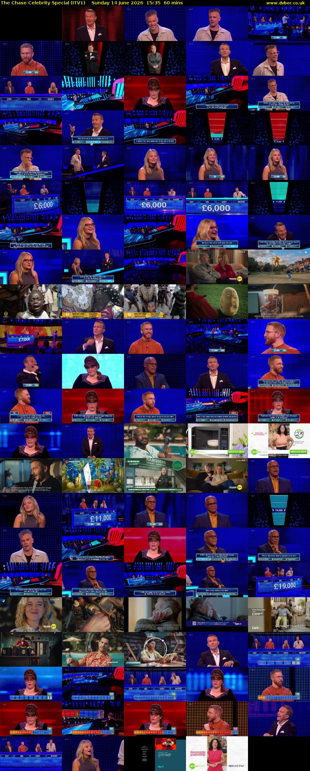 The Chase Celebrity Special (ITV1) Sunday 14 June 2026 15:35 - 16:35