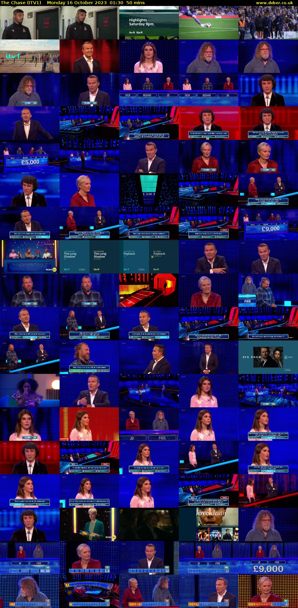 The Chase (ITV1) Monday 16 October 2023 01:30 - 02:20