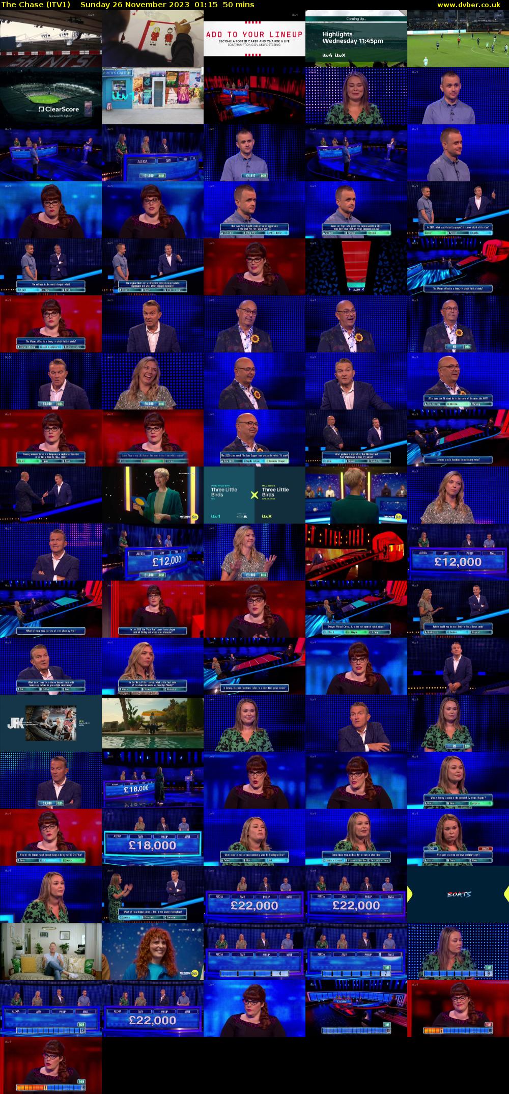 The Chase (ITV1) Sunday 26 November 2023 01:15 - 02:05