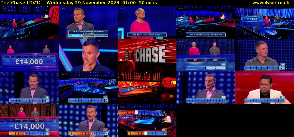 The Chase (ITV1) Wednesday 29 November 2023 01:00 - 01:50