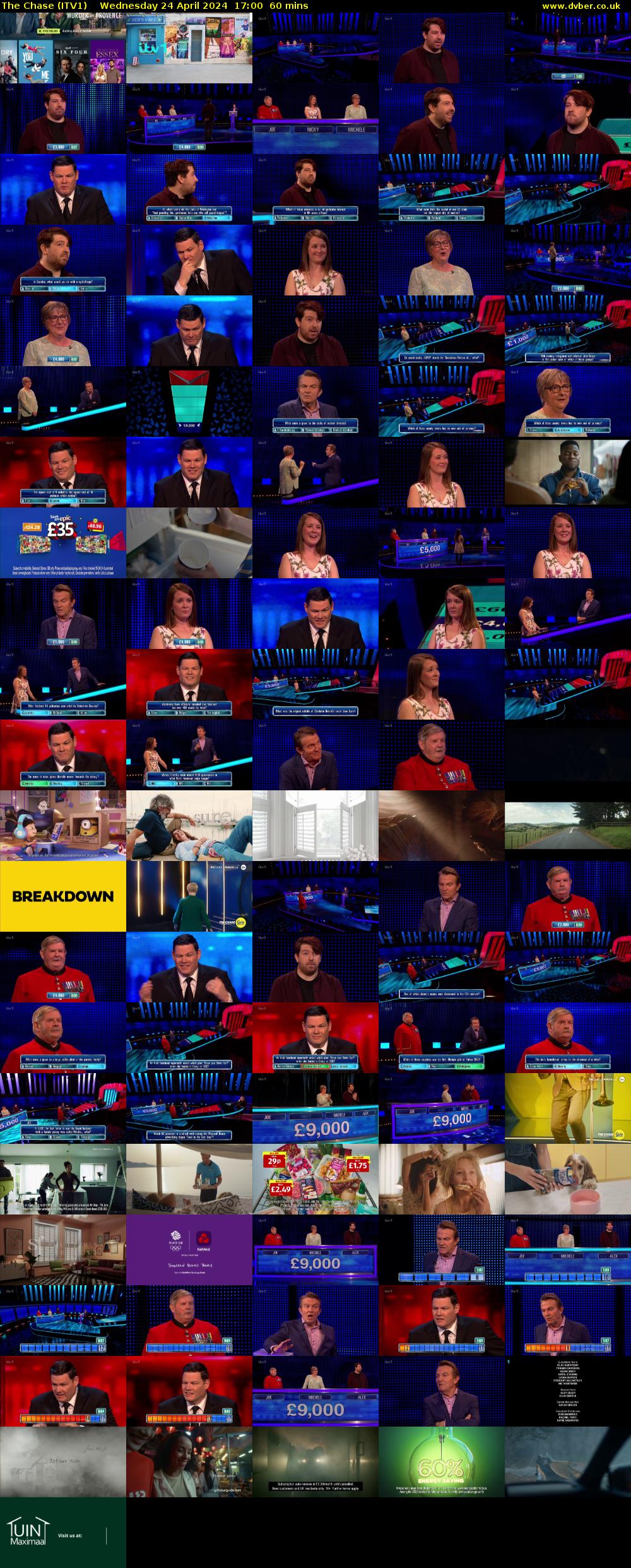 The Chase (ITV1) Wednesday 24 April 2024 17:00 - 18:00