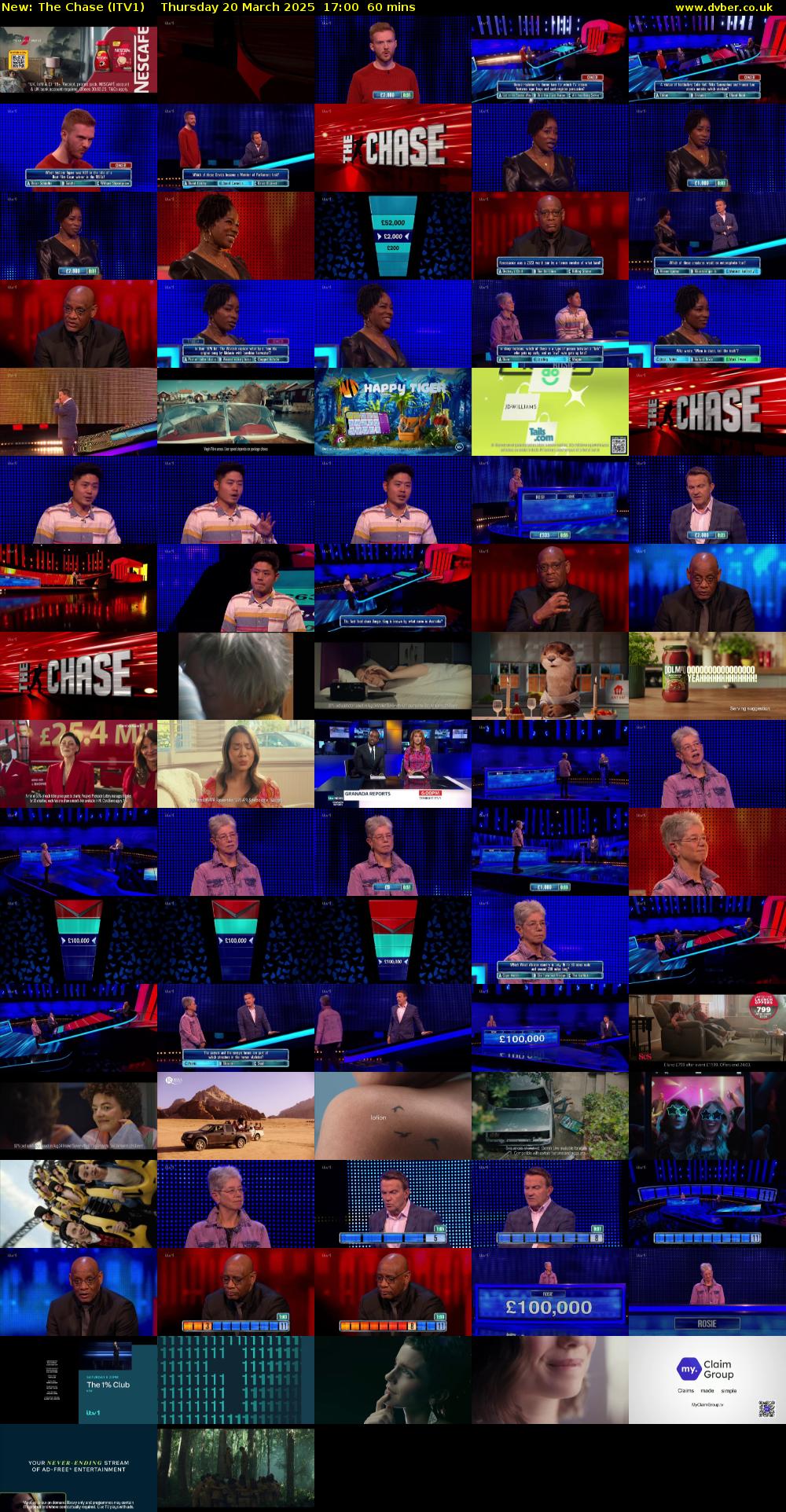 The Chase (ITV1) Thursday 20 March 2025 17:00 - 18:00