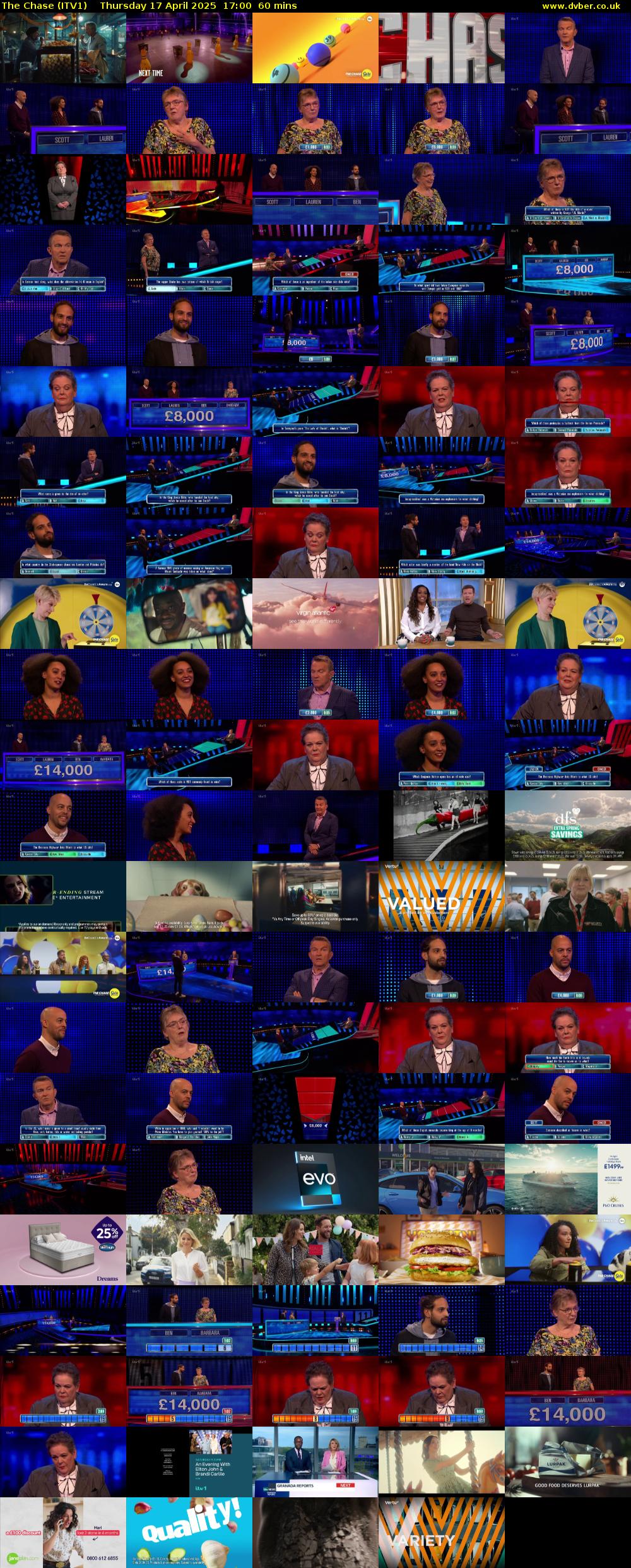 The Chase (ITV1) Thursday 17 April 2025 17:00 - 18:00