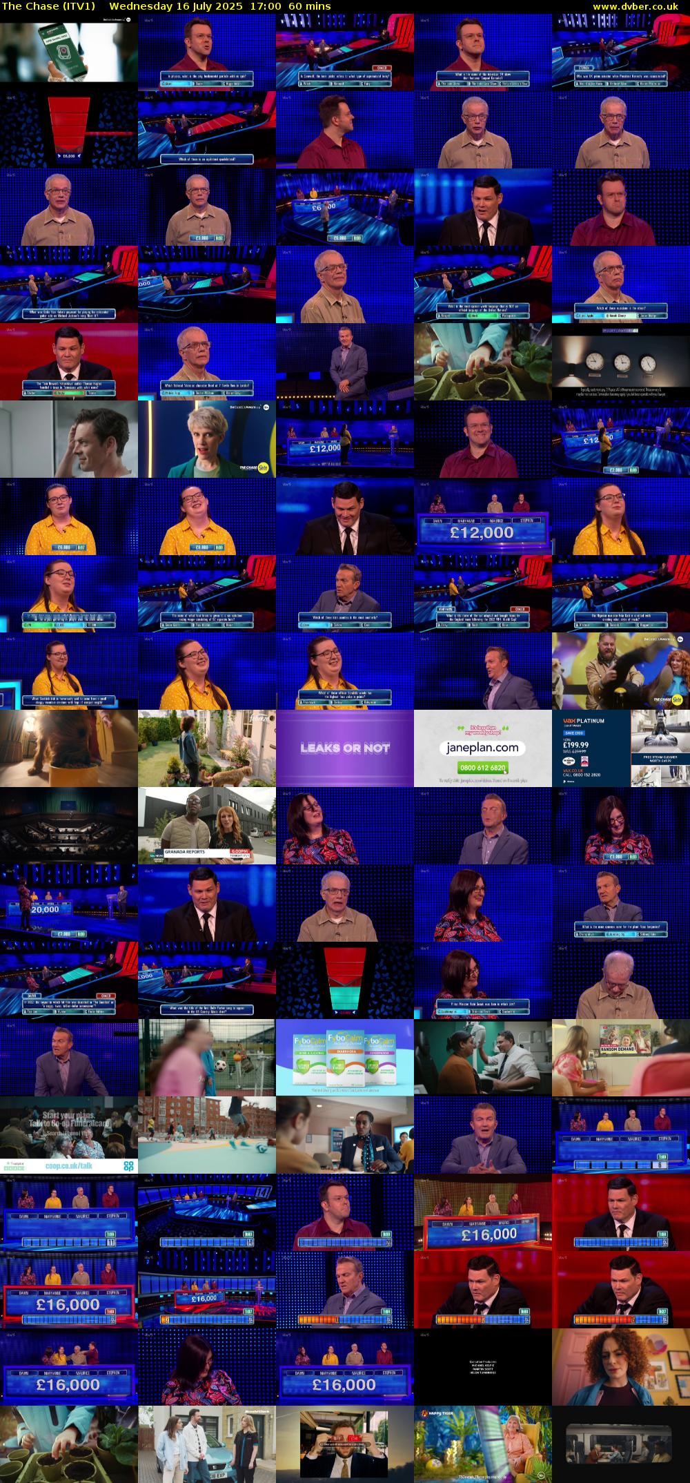 The Chase (ITV1) Wednesday 16 July 2025 17:00 - 18:00