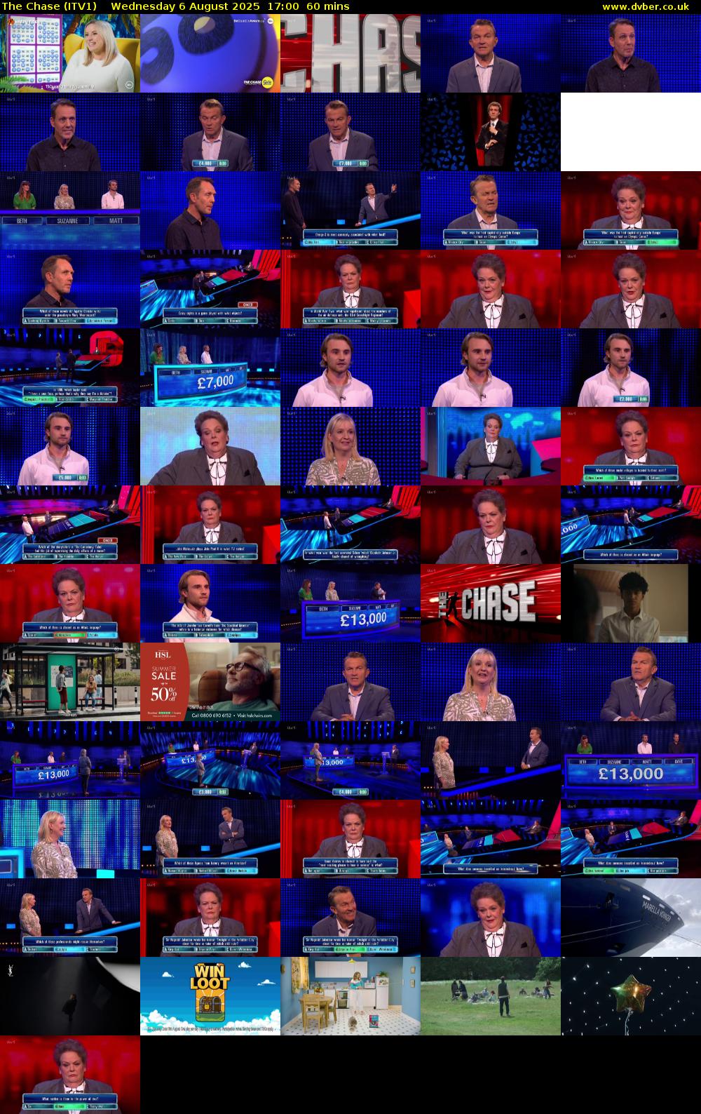 The Chase (ITV1) Wednesday 6 August 2025 17:00 - 18:00