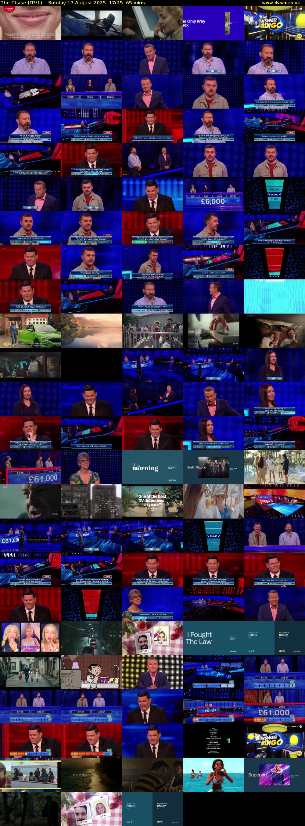 The Chase (ITV1) Sunday 17 August 2025 17:25 - 18:30