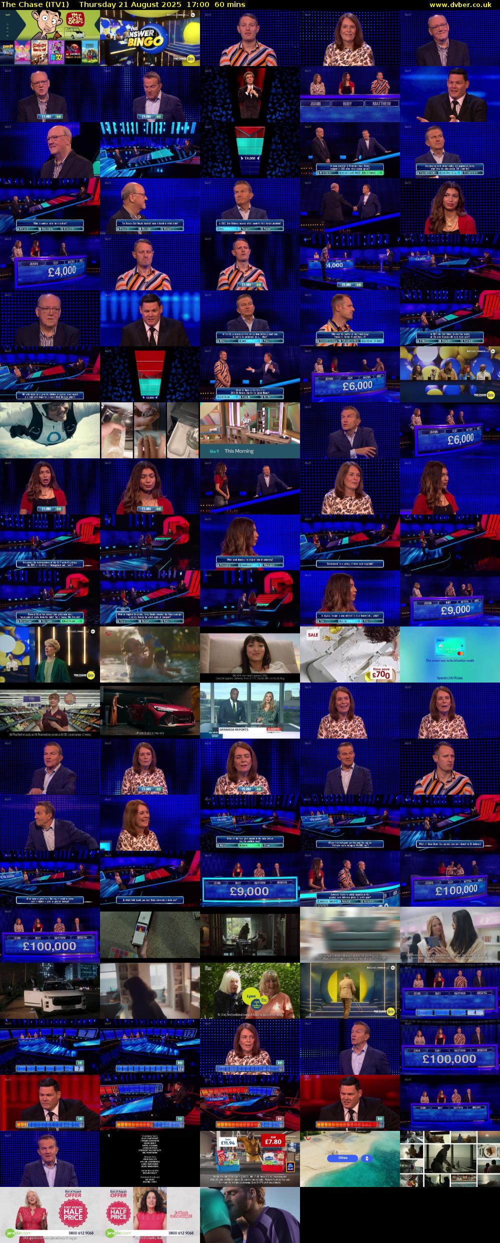 The Chase (ITV1) Thursday 21 August 2025 17:00 - 18:00