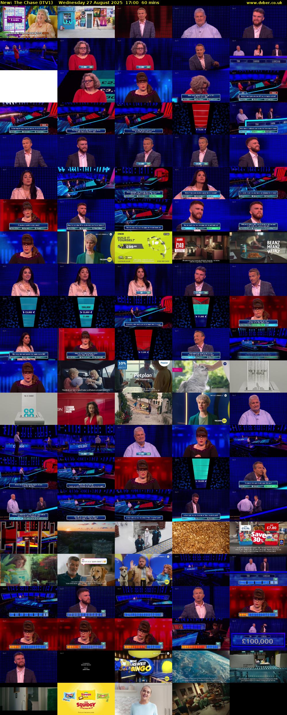 The Chase (ITV1) Wednesday 27 August 2025 17:00 - 18:00