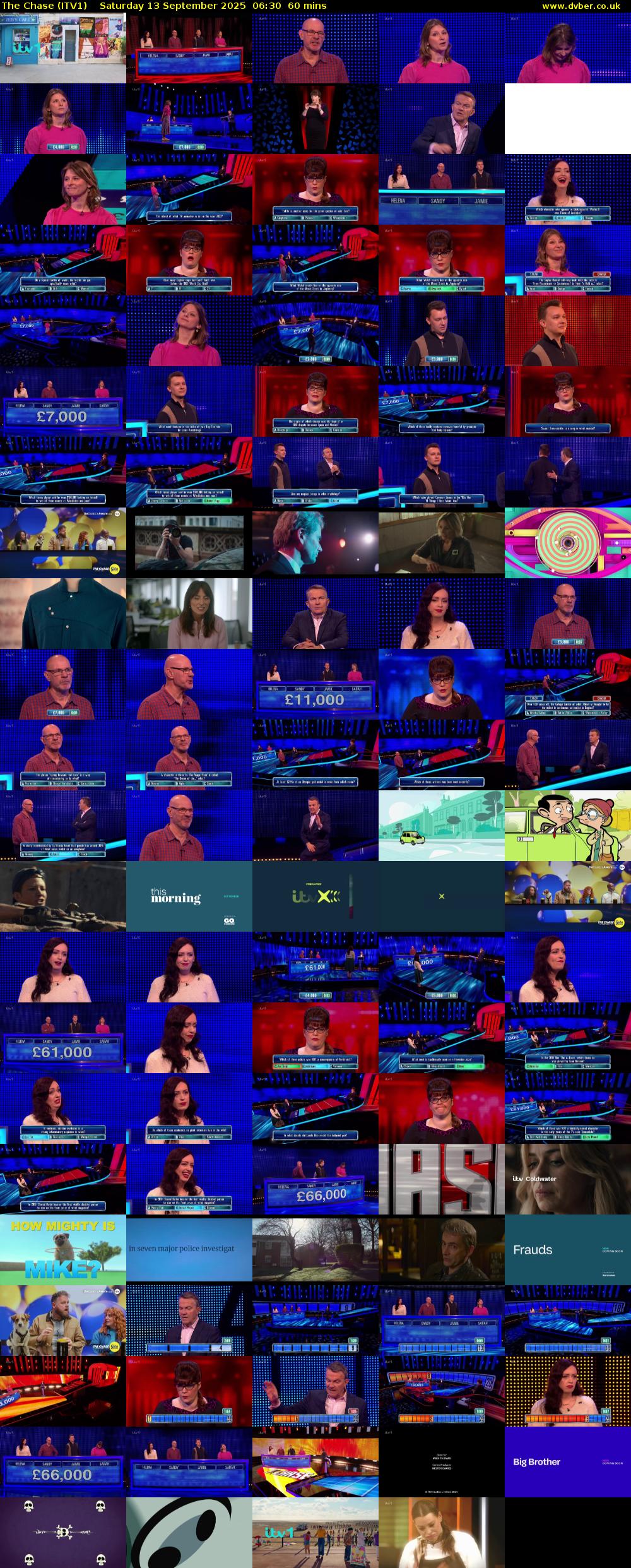 The Chase (ITV1) Saturday 13 September 2025 06:30 - 07:30