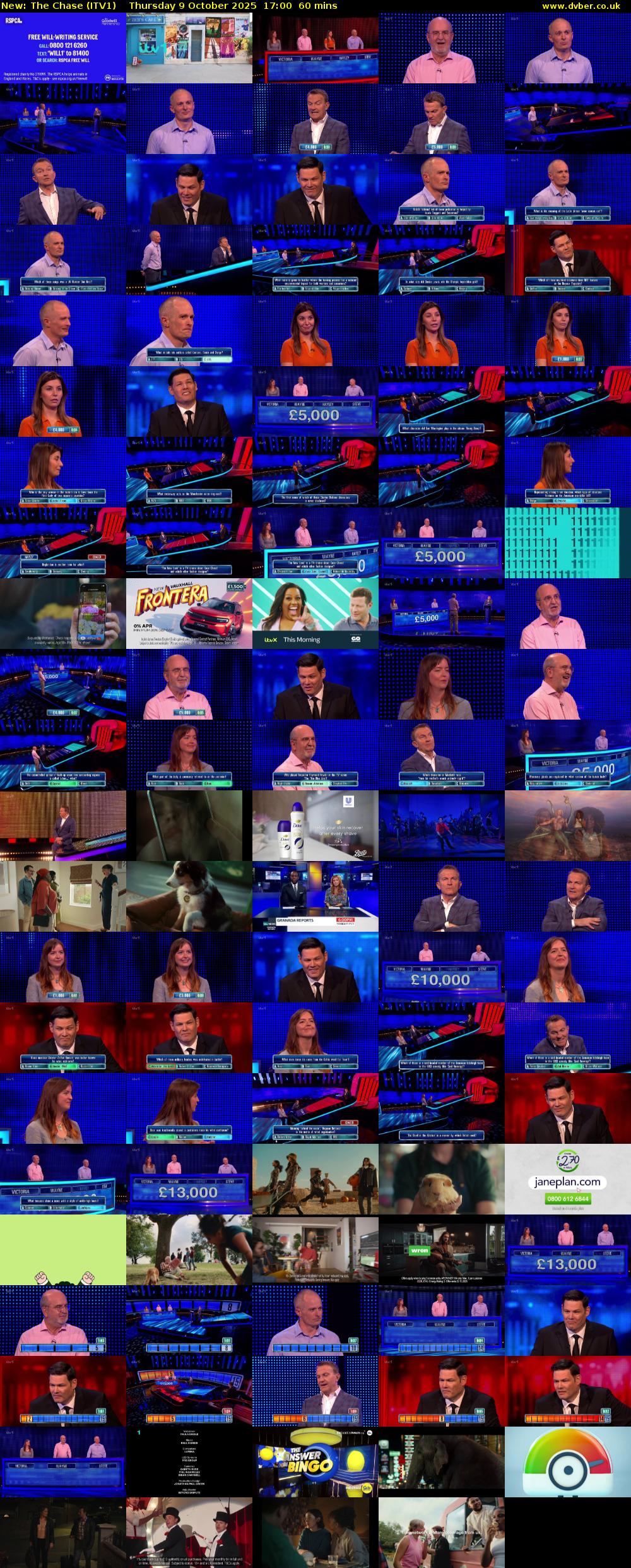 The Chase (ITV1) Thursday 9 October 2025 17:00 - 18:00