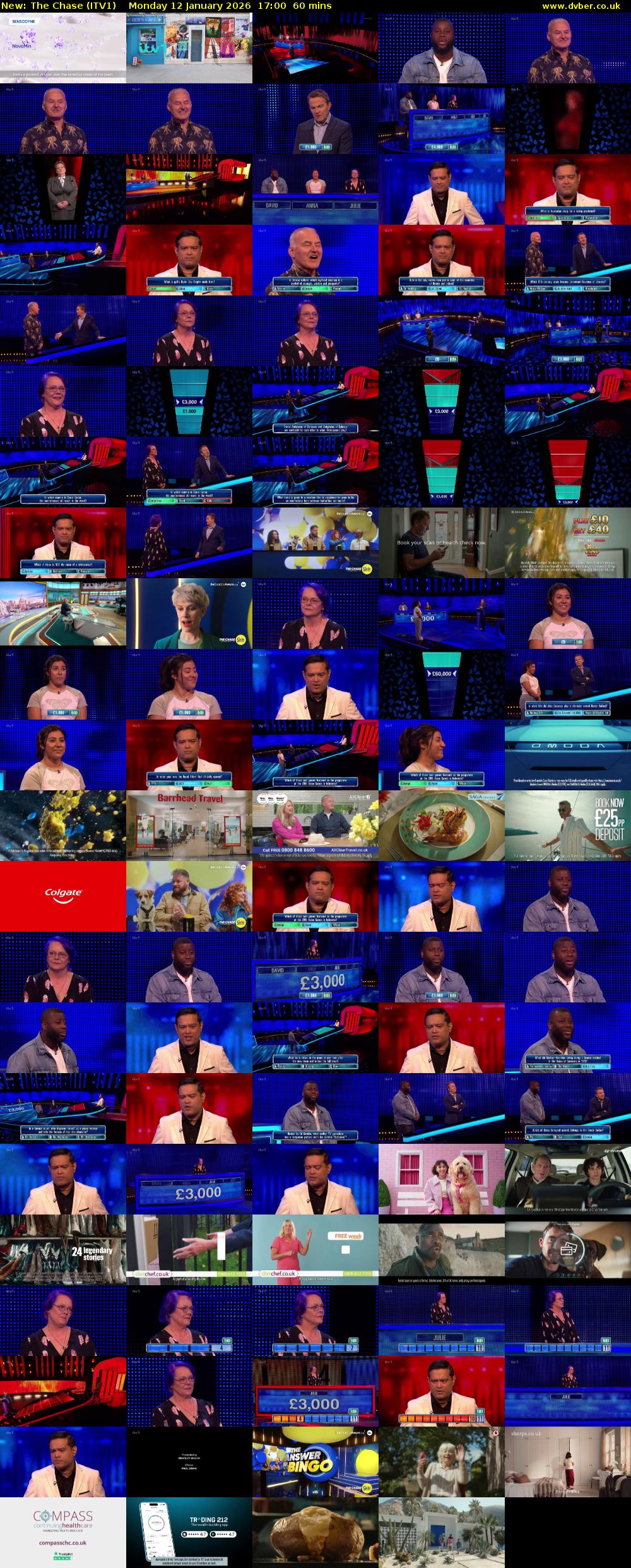The Chase (ITV1) Monday 12 January 2026 17:00 - 18:00