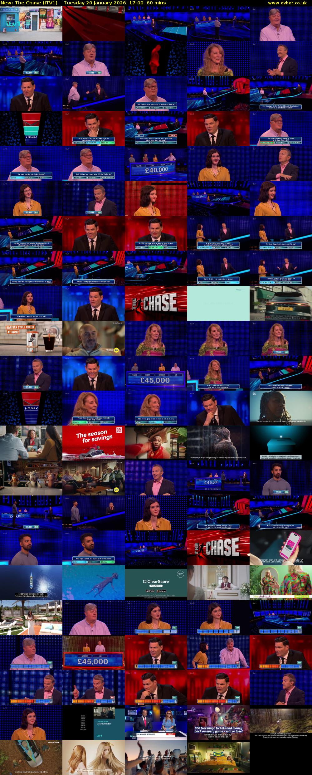 The Chase (ITV1) Tuesday 20 January 2026 17:00 - 18:00
