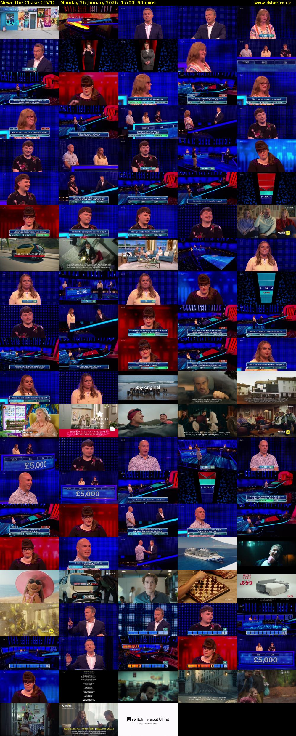 The Chase (ITV1) Monday 26 January 2026 17:00 - 18:00