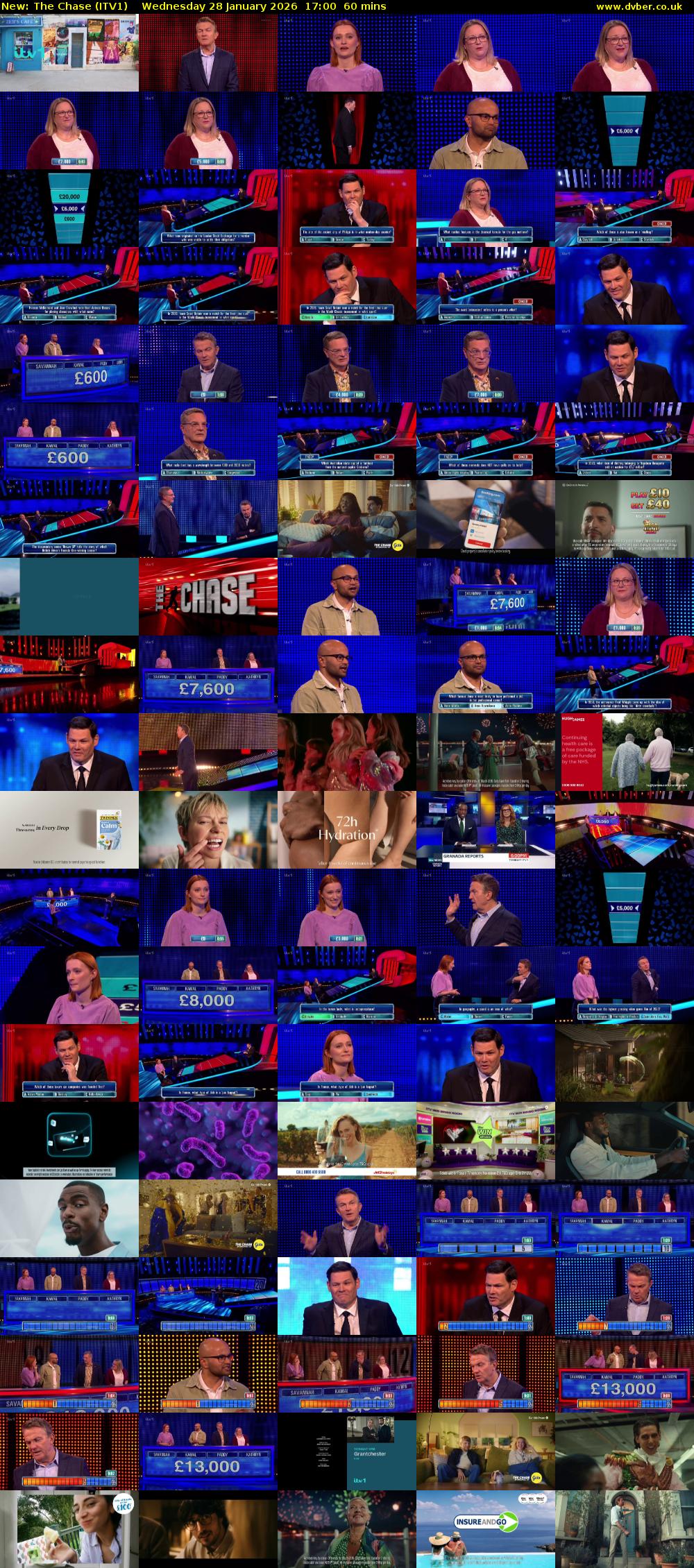 The Chase (ITV1) Wednesday 28 January 2026 17:00 - 18:00