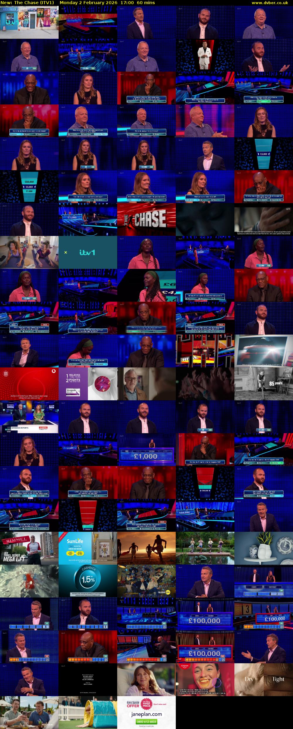The Chase (ITV1) Monday 2 February 2026 17:00 - 18:00