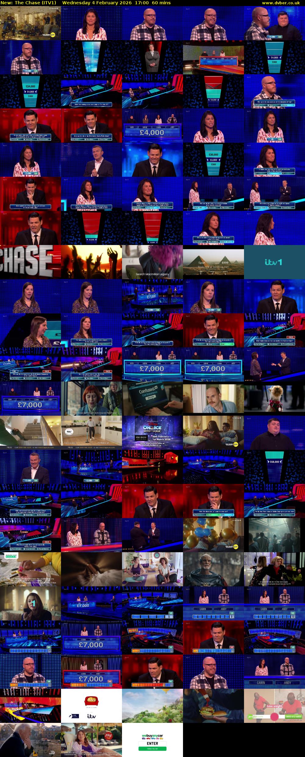 The Chase (ITV1) Wednesday 4 February 2026 17:00 - 18:00