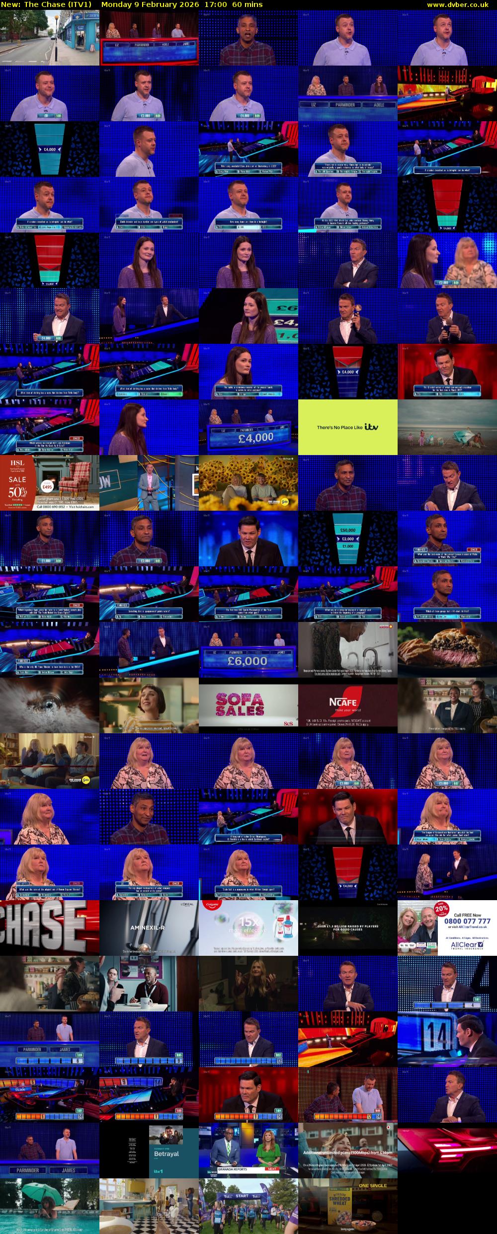 The Chase (ITV1) Monday 9 February 2026 17:00 - 18:00