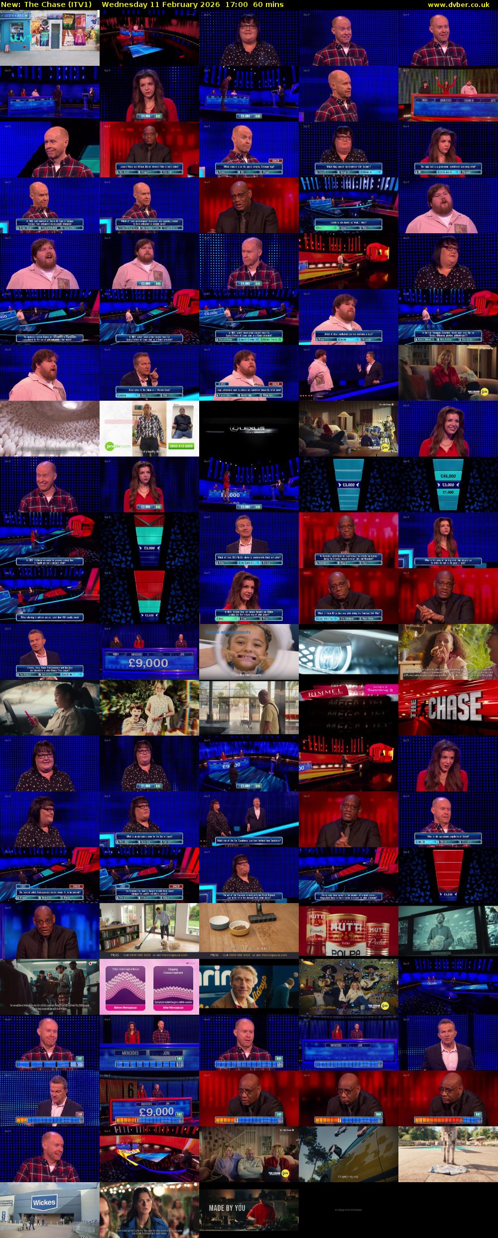 The Chase (ITV1) Wednesday 11 February 2026 17:00 - 18:00