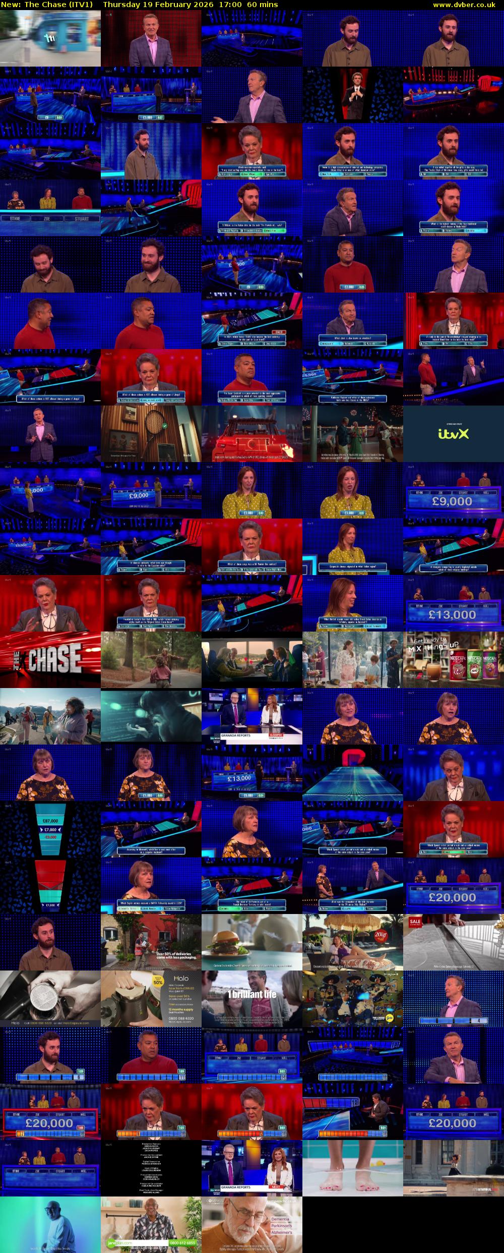 The Chase (ITV1) Thursday 19 February 2026 17:00 - 18:00