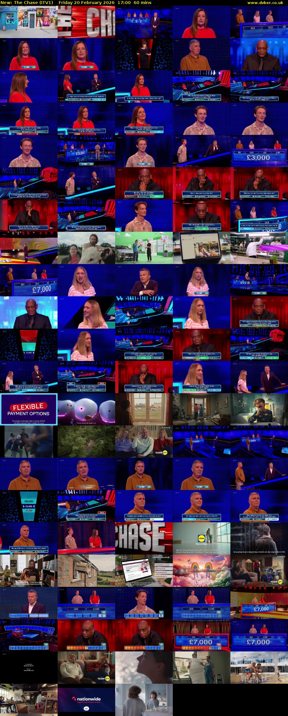 The Chase (ITV1) Friday 20 February 2026 17:00 - 18:00