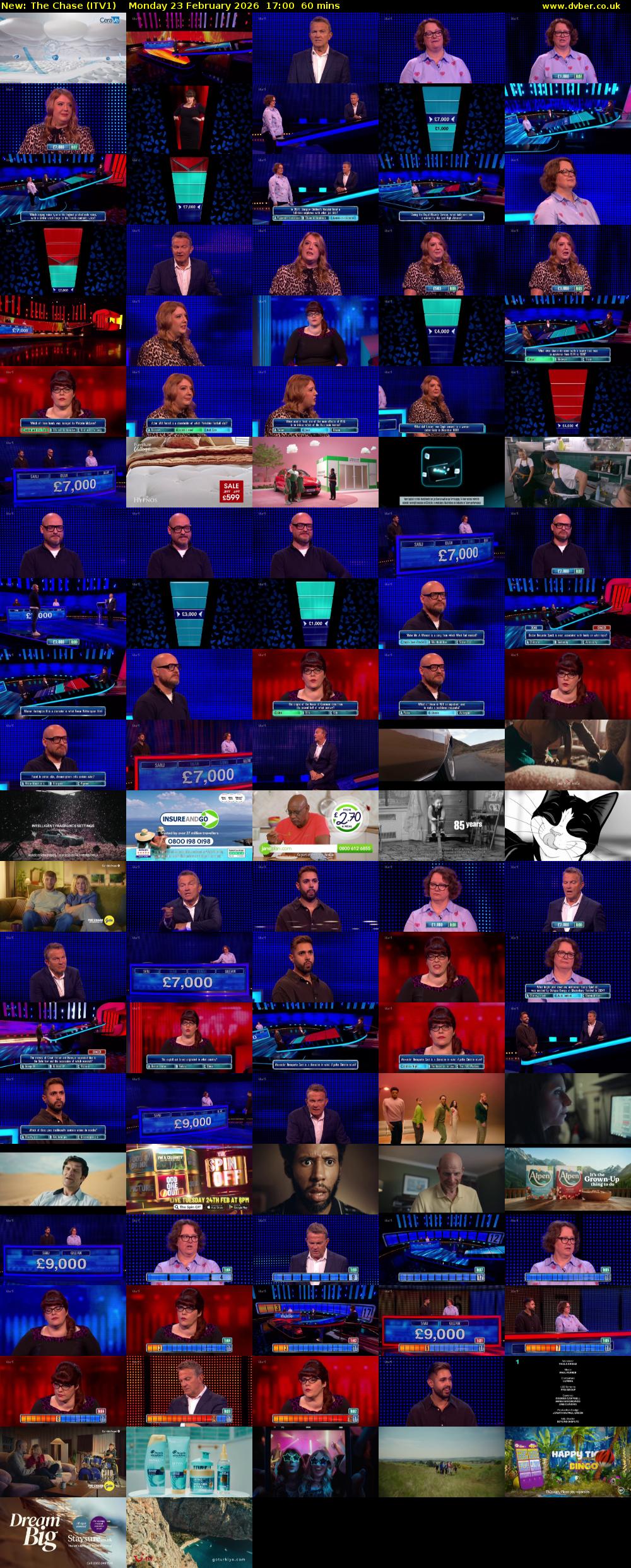 The Chase (ITV1) Monday 23 February 2026 17:00 - 18:00