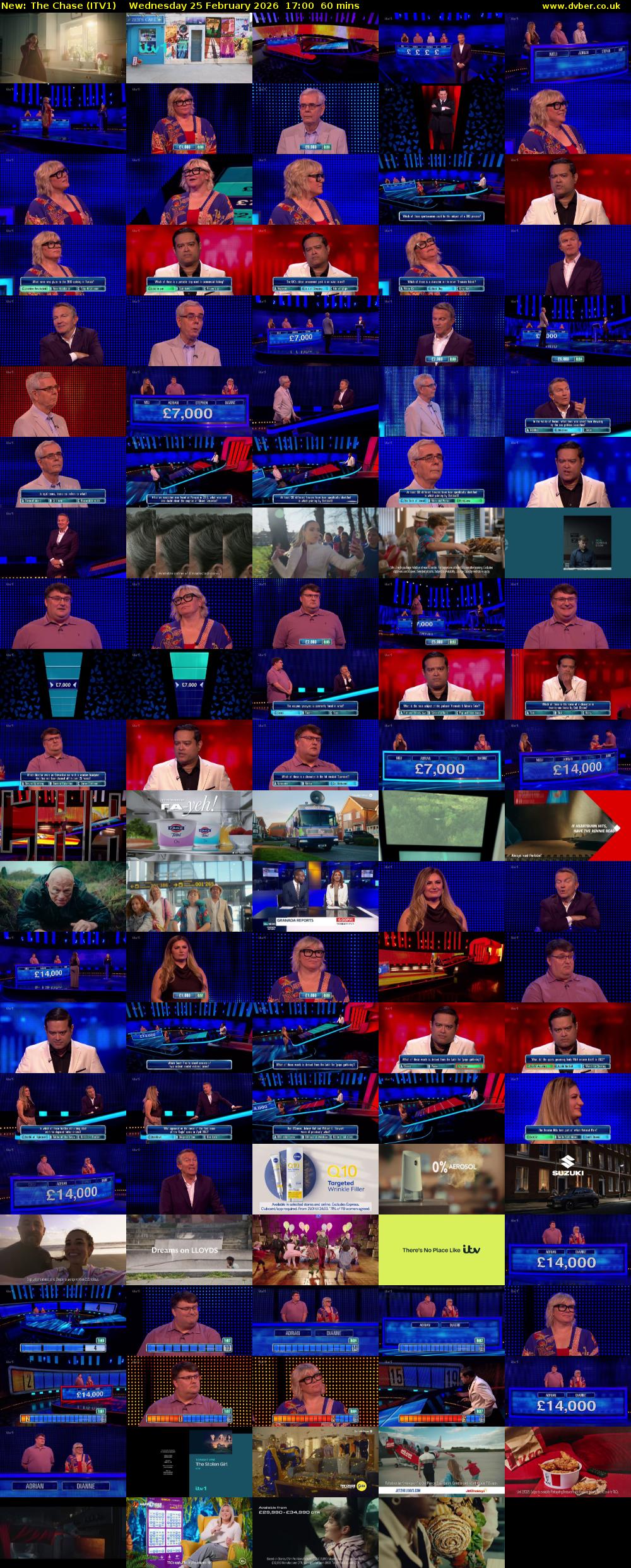 The Chase (ITV1) Wednesday 25 February 2026 17:00 - 18:00