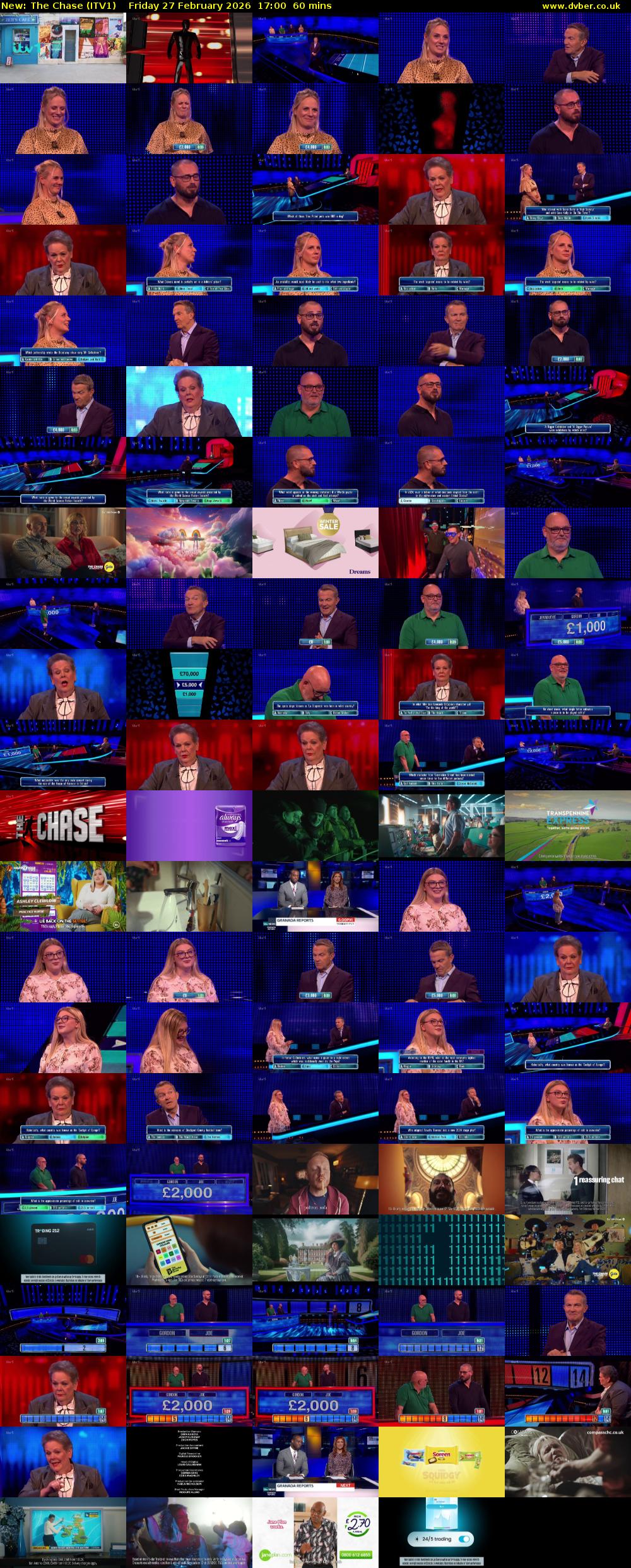 The Chase (ITV1) Friday 27 February 2026 17:00 - 18:00