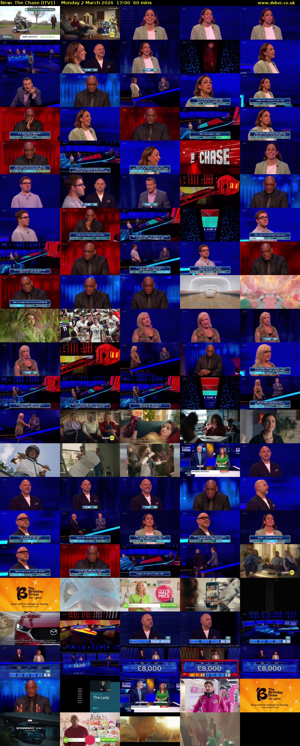 The Chase (ITV1) Monday 2 March 2026 17:00 - 18:00