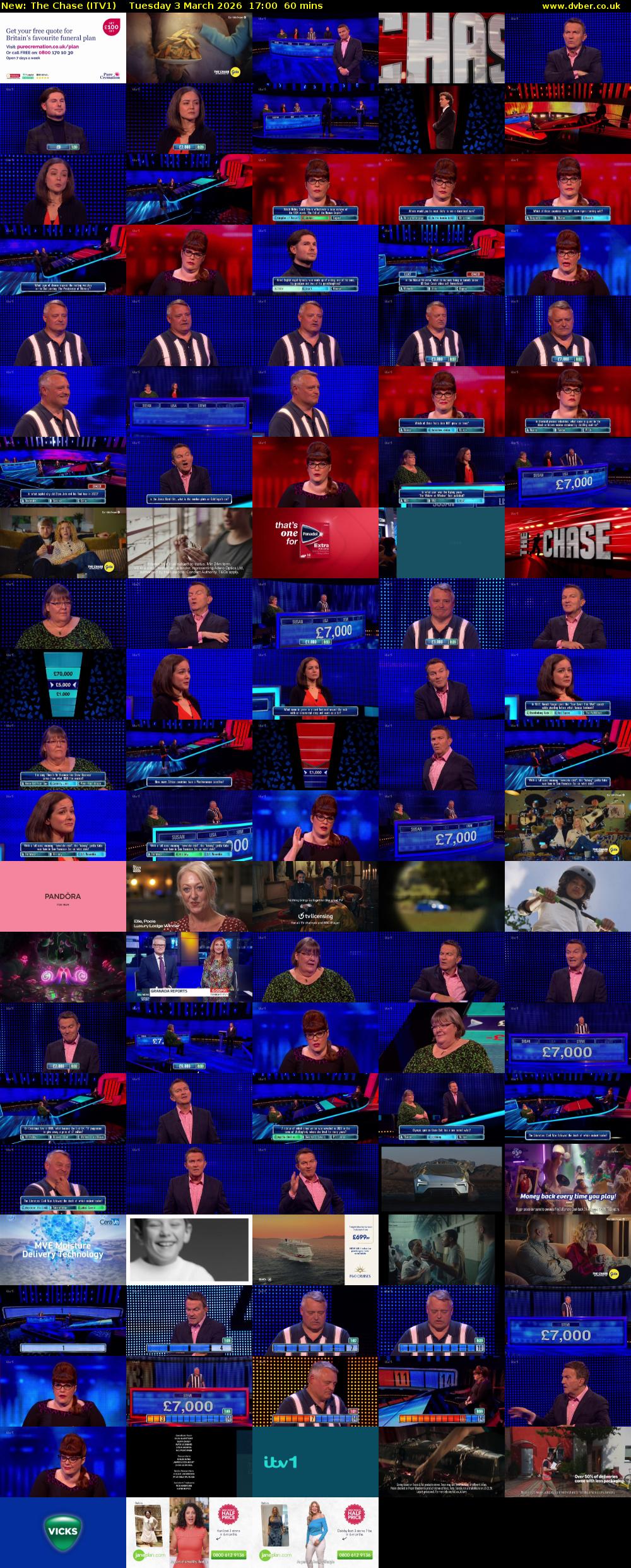 The Chase (ITV1) Tuesday 3 March 2026 17:00 - 18:00