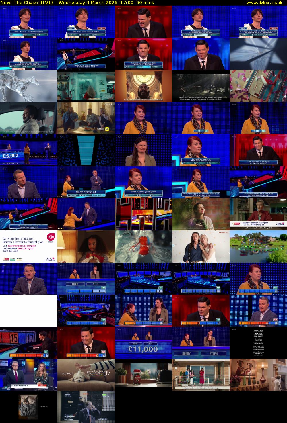 The Chase (ITV1) Wednesday 4 March 2026 17:00 - 18:00