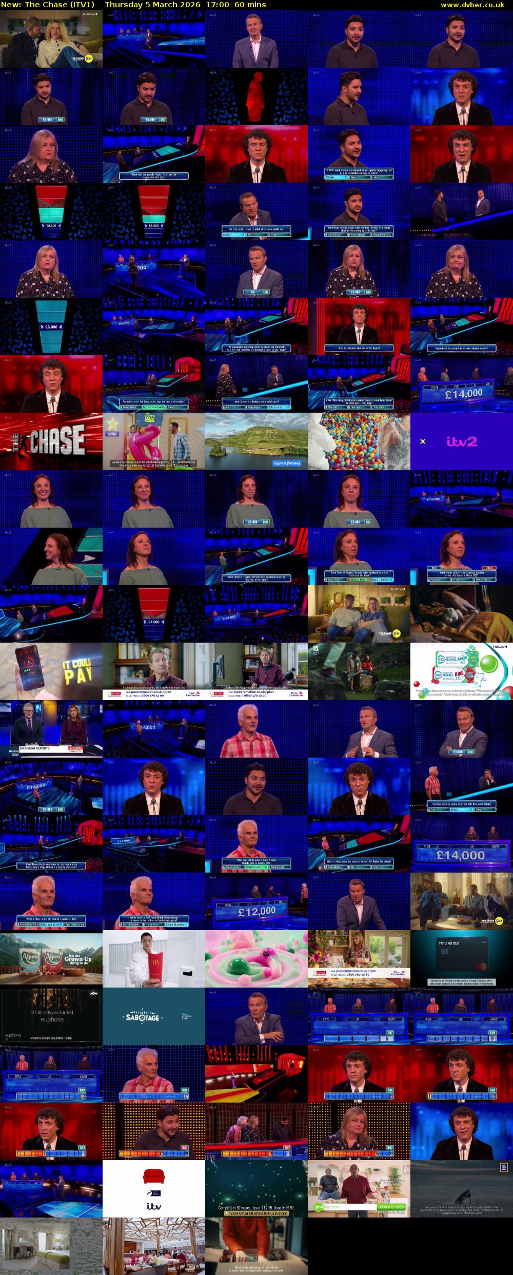 The Chase (ITV1) Thursday 5 March 2026 17:00 - 18:00