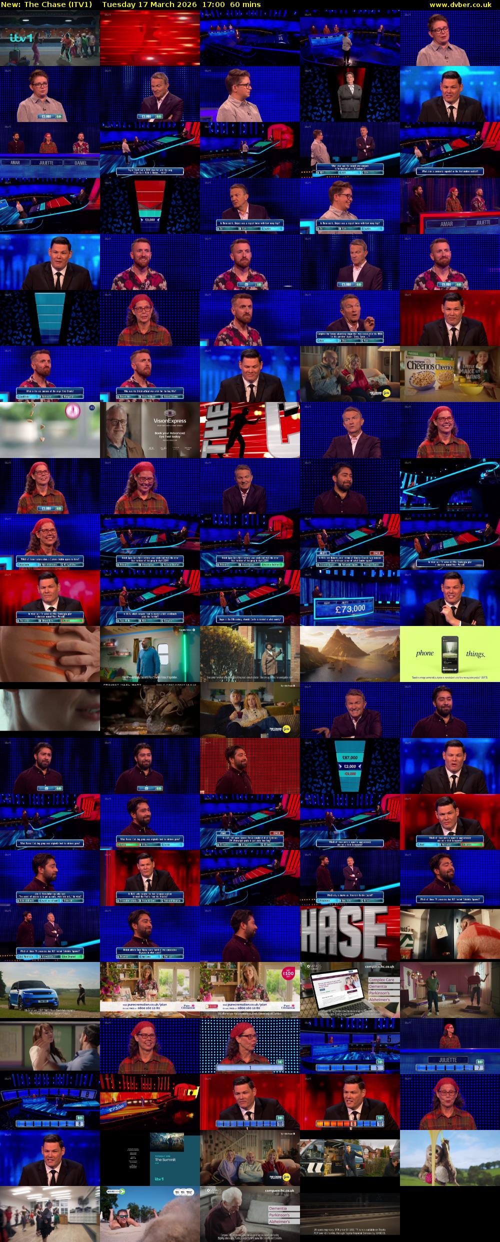 The Chase (ITV1) Tuesday 17 March 2026 17:00 - 18:00