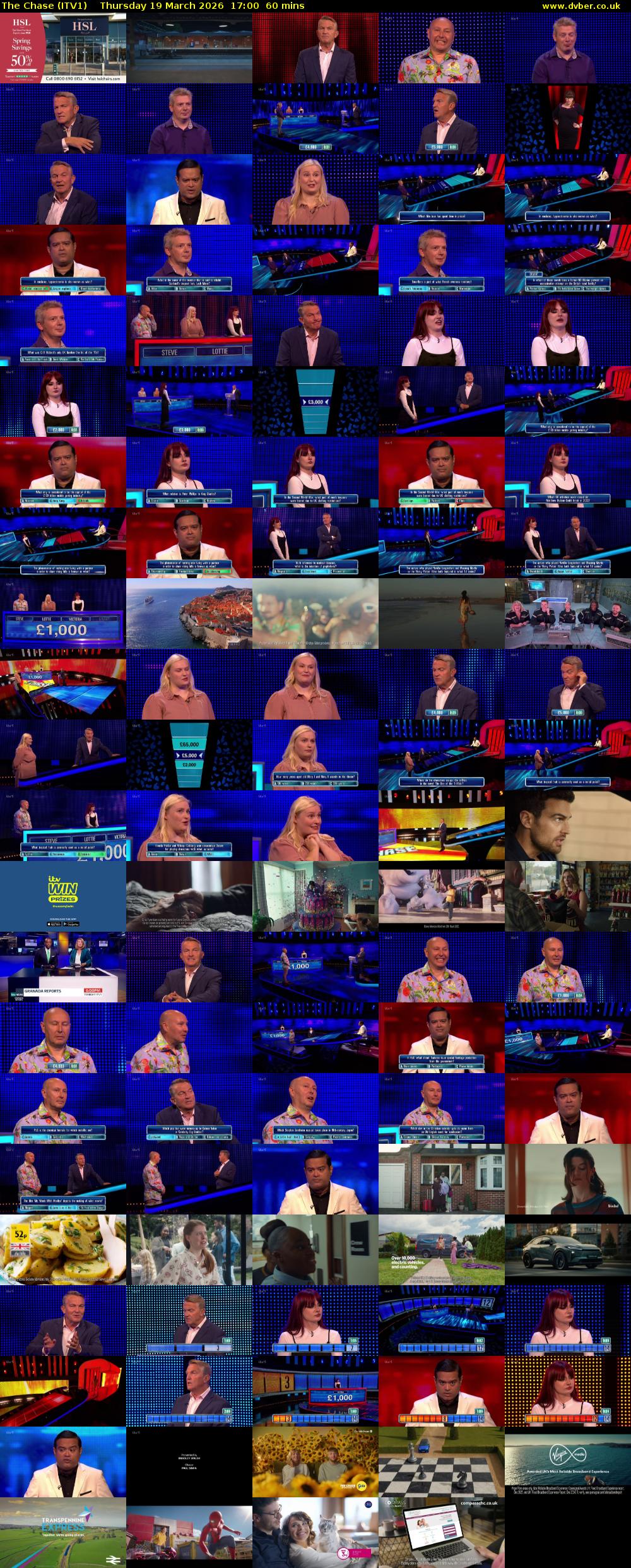 The Chase (ITV1) Thursday 19 March 2026 17:00 - 18:00