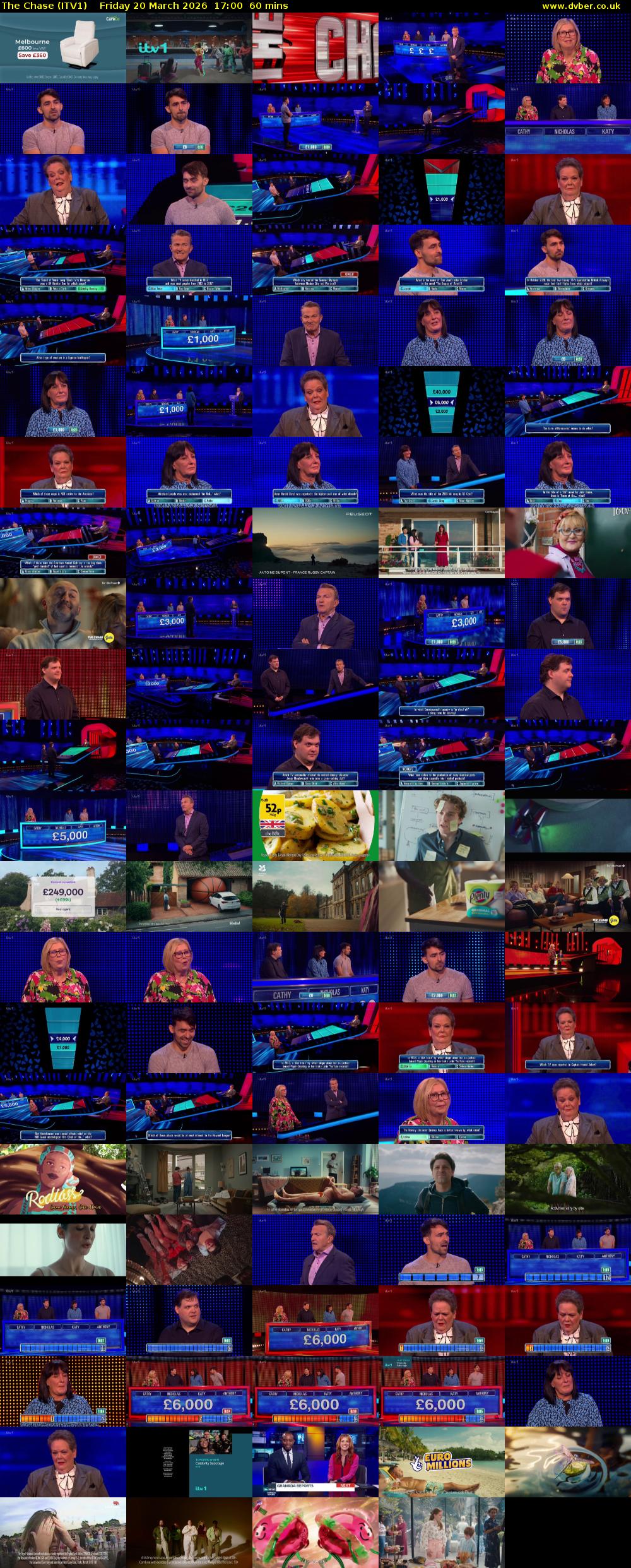 The Chase (ITV1) Friday 20 March 2026 17:00 - 18:00